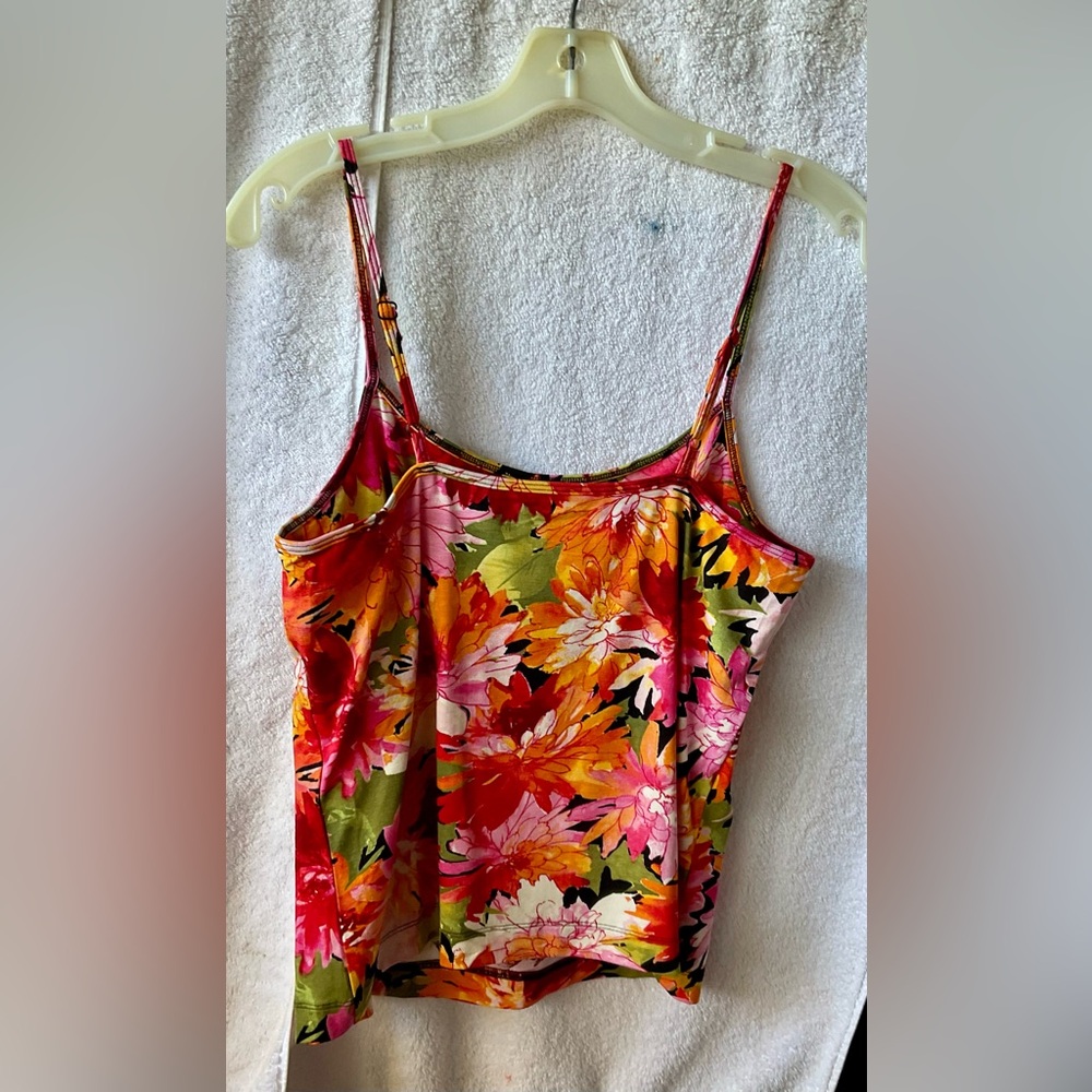 Chico's Vibrant Pink and Orange Floral Camisole - Picture 8 of 9